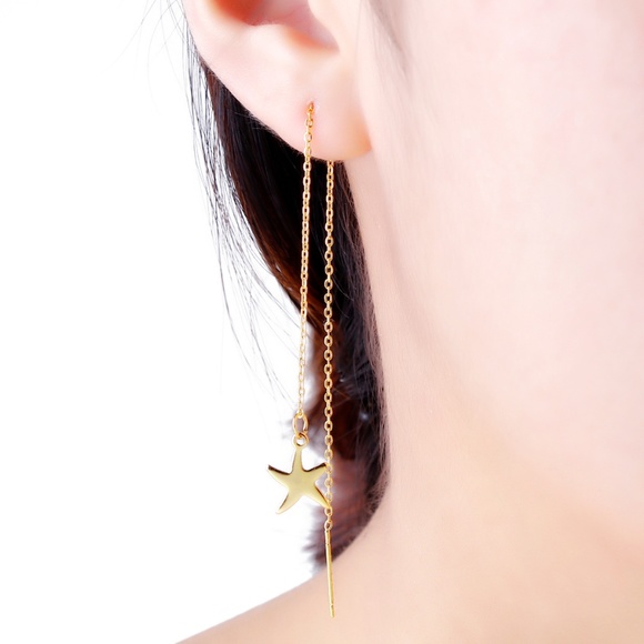 304 Stainless Steel Threader Earrings - Picture 3 of 3